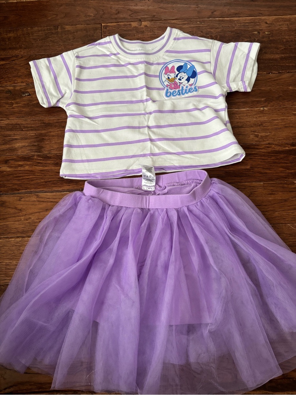 Girls 5T Minnie Mouse "Besties" T-shirt and Tutu Skirt Skort Set Target Disney